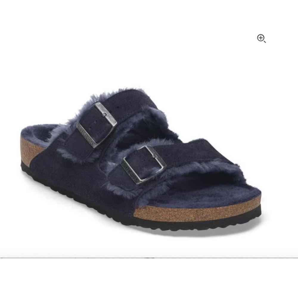 EUC Birkenstock Arizona unisex suede and shearling sandals size 43